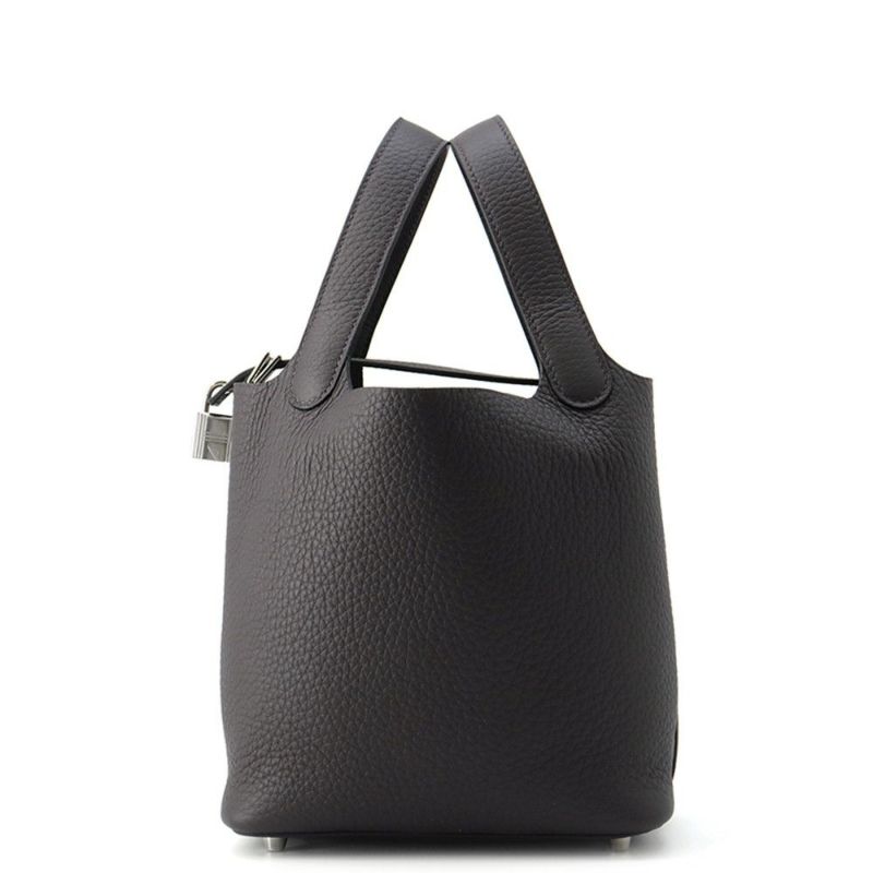 エルメス ハンドバッグ ピコタンロックPM プルノワール/シルバー金具 トリヨンクレマンス W刻印