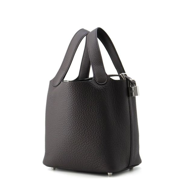 エルメス ハンドバッグ ピコタンロックPM プルノワール/シルバー金具 トリヨンクレマンス W刻印