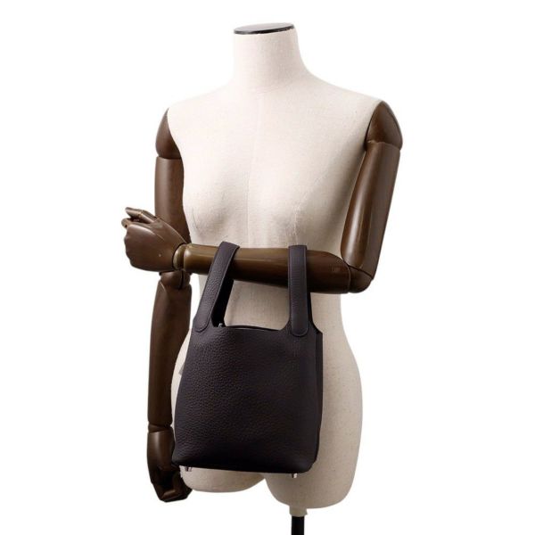 エルメス ハンドバッグ ピコタンロックPM プルノワール/シルバー金具 トリヨンクレマンス W刻印