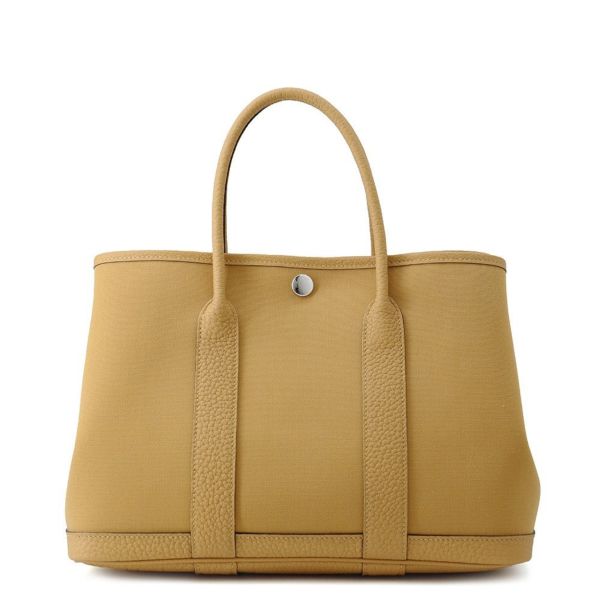 エルメス トートバッグ ガーデンパーティTPM ビスキュイ/シルバー金具 トワルオフィシエ/ネゴンダ K刻印
