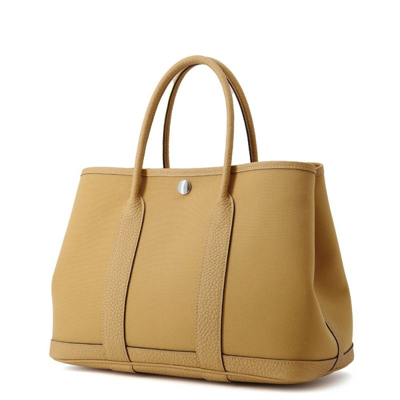 エルメス トートバッグ ガーデンパーティTPM ビスキュイ/シルバー金具 トワルオフィシエ/ネゴンダ K刻印