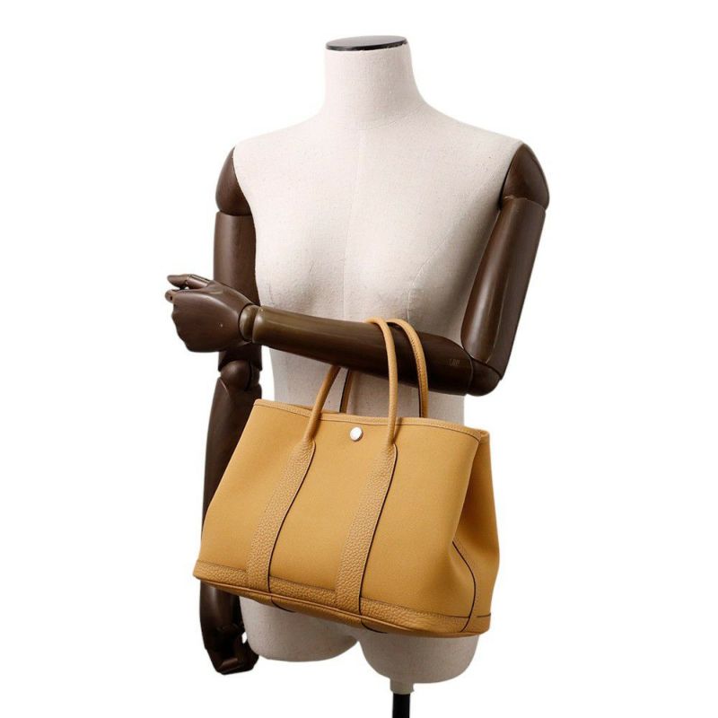 エルメス トートバッグ ガーデンパーティTPM ビスキュイ/シルバー金具 トワルオフィシエ/ネゴンダ K刻印