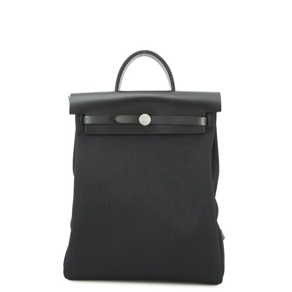 エルメス エールバッグジップPM アド ブラック/シルバー金具 トワルオフィシエ / ヴァッシュハンター Z刻印 黒