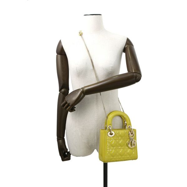 クリスチャン・ディオール ハンドバッグ レディディオール カナージュ ミニ パテント M0505OWCB 2way