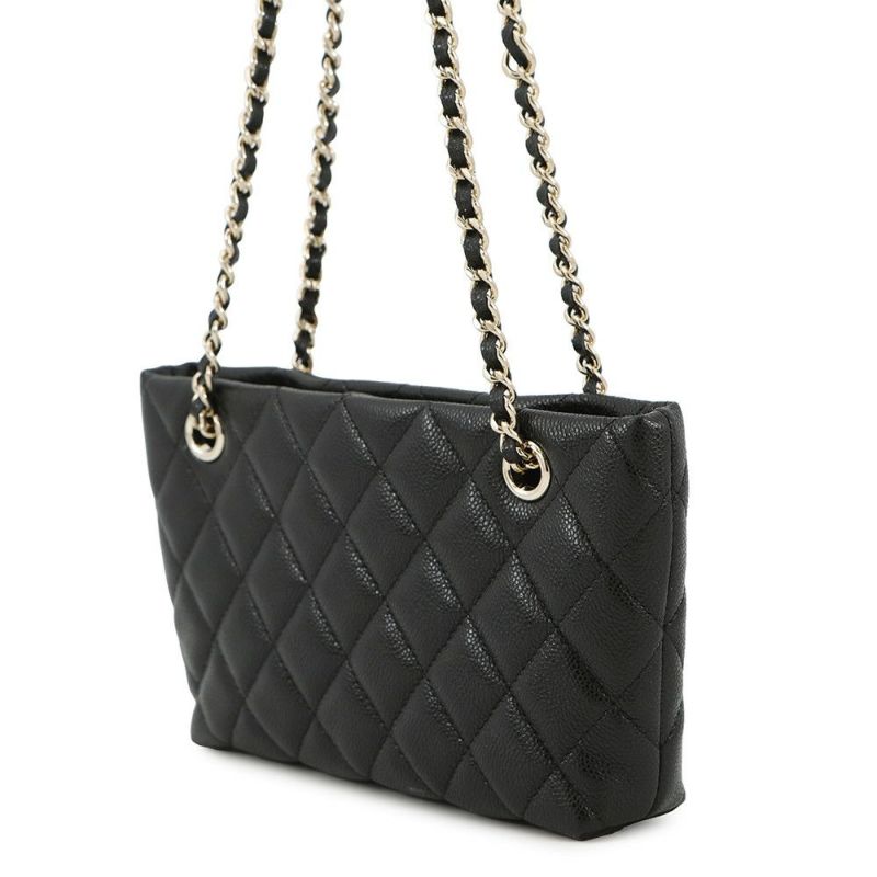 シャネル チェーンショルダーバッグ マトラッセ ココマーク タイムレスクラシックライン チェーンクラッチ キャビアスキン AP4423 黒