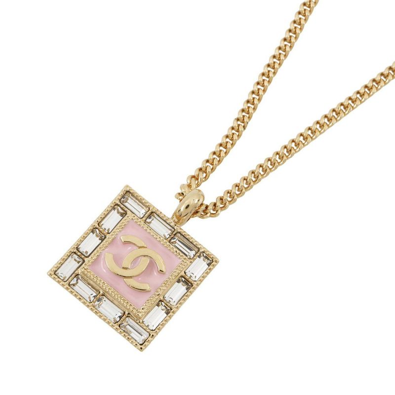 シャネル ネックレス ココマーク ラインストーン スクエア B24  S CHANEL アクセサリー