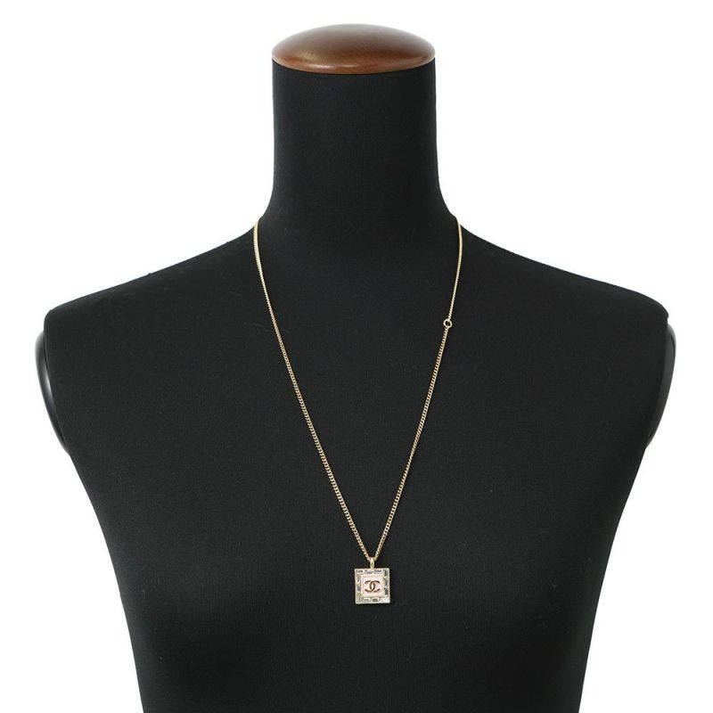シャネル ネックレス ココマーク ラインストーン スクエア B24  S CHANEL アクセサリー