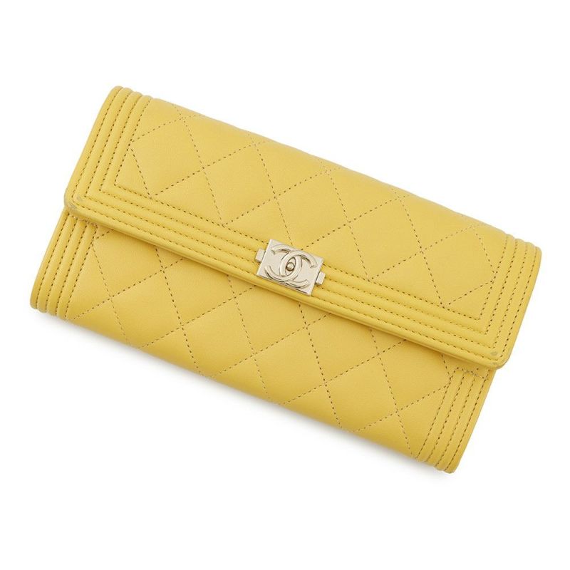 シャネル 長財布 ボーイシャネル マトラッセ ココマーク ラムスキン A80286 CHANEL 財布