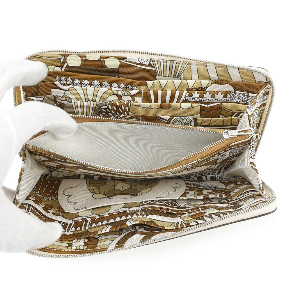 エルメス 長財布 アザップロング シルクイン ナタ/シルバー金具 エプソン U刻印 HERMES 財布