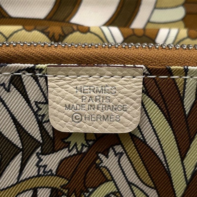 エルメス 長財布 アザップロング シルクイン ナタ/シルバー金具 エプソン U刻印 HERMES 財布