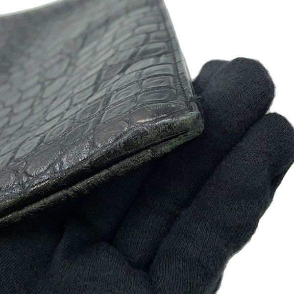 サンローランパリ クラッチバッグ クロコ型押しレザー 378261 SAINT LAURENT PARIS 黒