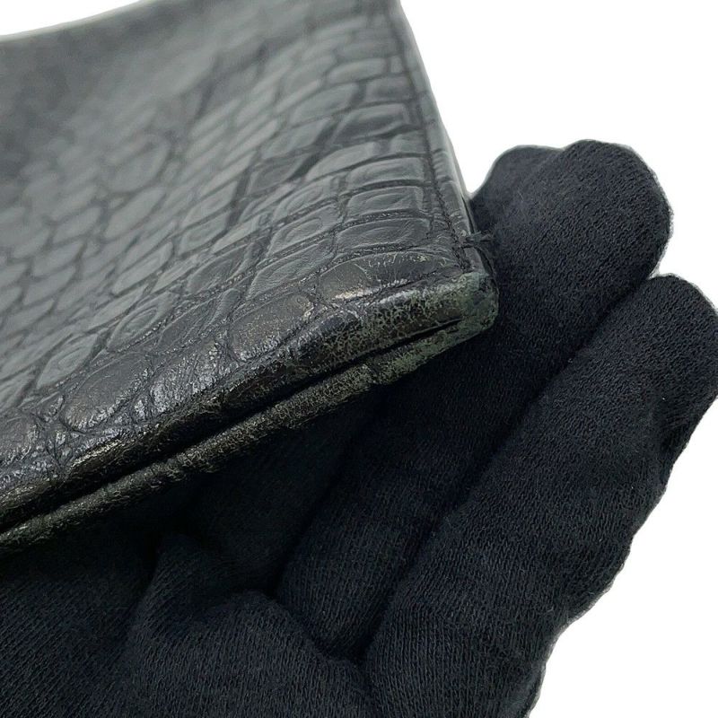 サンローランパリ クラッチバッグ クロコ型押しレザー 378261 SAINT LAURENT PARIS 黒