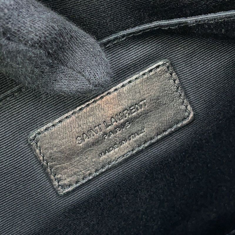 サンローランパリ クラッチバッグ クロコ型押しレザー 378261 SAINT LAURENT PARIS 黒