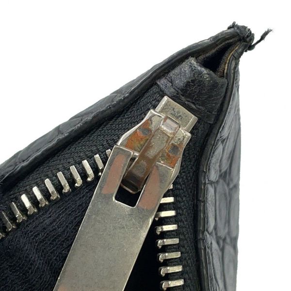 サンローランパリ クラッチバッグ クロコ型押しレザー 378261 SAINT LAURENT PARIS 黒