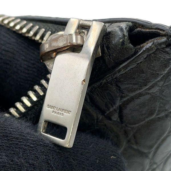 サンローランパリ クラッチバッグ クロコ型押しレザー 378261 SAINT LAURENT PARIS 黒