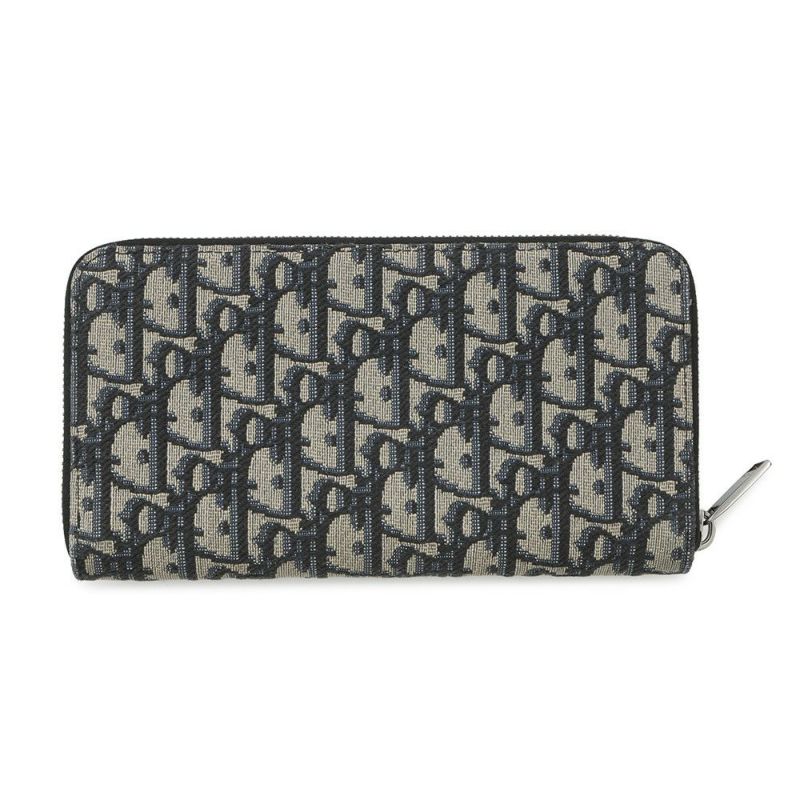 クリスチャン・ディオール 長財布 オブリーク ラウンドファスナー ロングウォレット キャンバス Christian Dior 財布