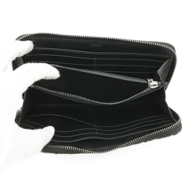 クリスチャン・ディオール 長財布 オブリーク ラウンドファスナー ロングウォレット キャンバス Christian Dior 財布