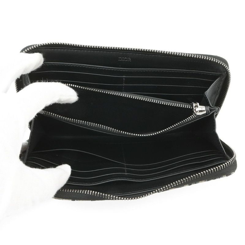 クリスチャン・ディオール 長財布 オブリーク ラウンドファスナー ロングウォレット キャンバス Christian Dior 財布