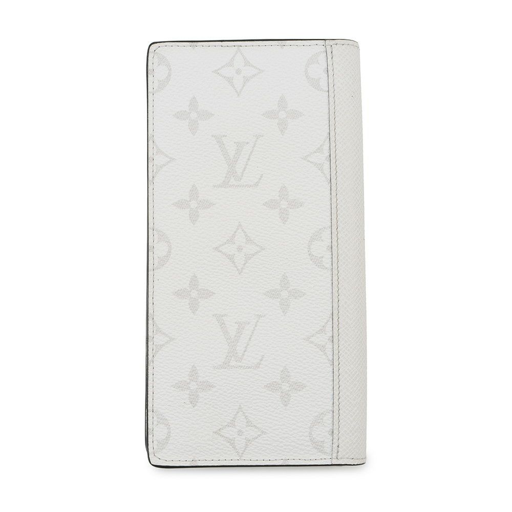 ルイヴィトン 長財布 モノグラム・キャンバス タイガ ポルトフォイユ・ブラザ NM M30889 LOUIS VUITTON メンズ 白 イニシャル入り