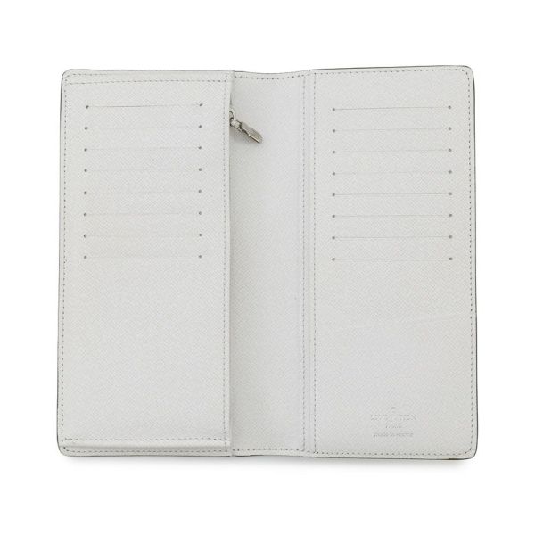 ルイヴィトン 長財布 モノグラム・キャンバス タイガ ポルトフォイユ・ブラザ NM M30889 LOUIS VUITTON メンズ 白 イニシャル入り