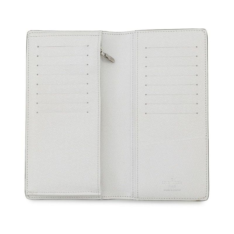 ルイヴィトン 長財布 モノグラム・キャンバス タイガ ポルトフォイユ・ブラザ NM M30889 LOUIS VUITTON メンズ 白 イニシャル入り