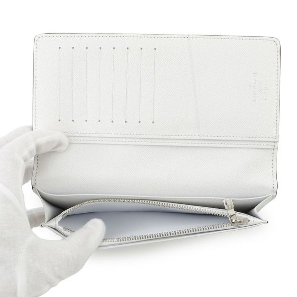 ルイヴィトン 長財布 モノグラム・キャンバス タイガ ポルトフォイユ・ブラザ NM M30889 LOUIS VUITTON メンズ 白 イニシャル入り