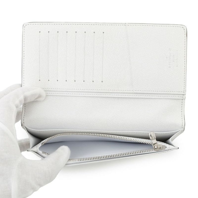 ルイヴィトン 長財布 モノグラム・キャンバス タイガ ポルトフォイユ・ブラザ NM M30889 LOUIS VUITTON メンズ 白 イニシャル入り