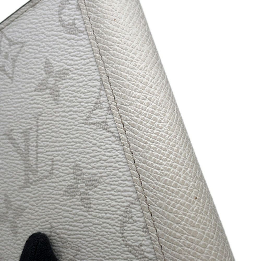 ルイヴィトン 長財布 モノグラム・キャンバス タイガ ポルトフォイユ・ブラザ NM M30889 LOUIS VUITTON メンズ 白 イニシャル入り