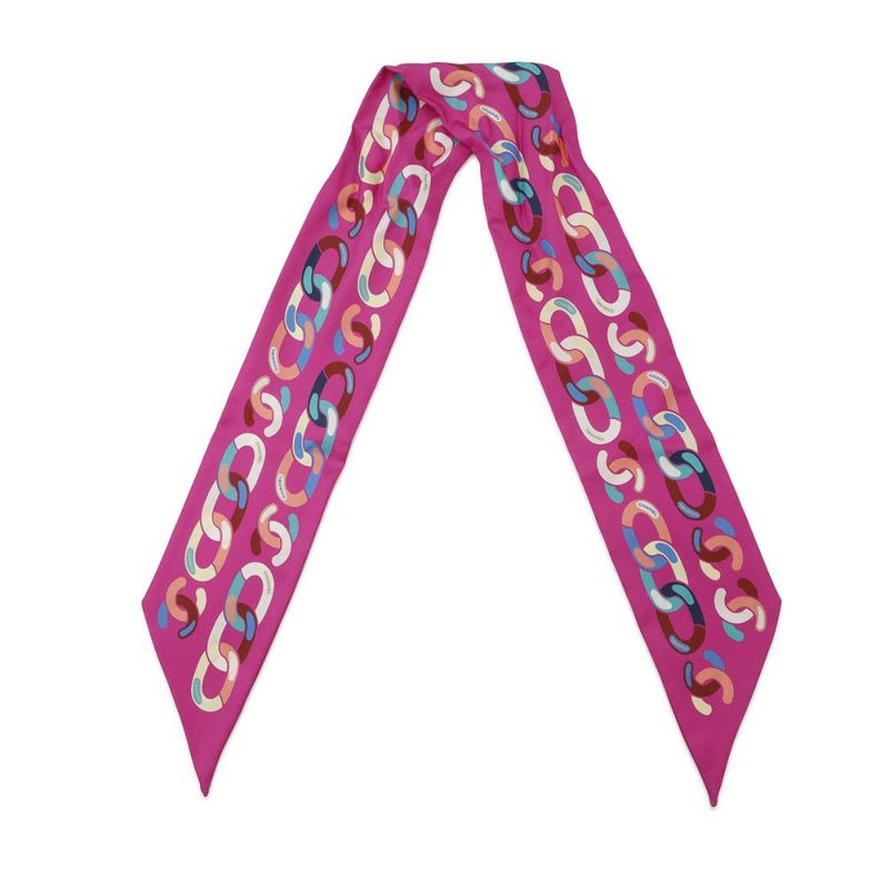 シャネル シュシュ スカーフ セット ココマーク チェーンモチーフ シルク CHANEL リボン ヘアアクセサリー ノベルティ