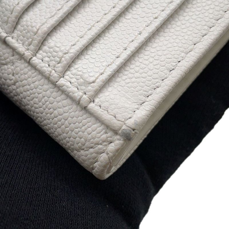 シャネル コインケース マトラッセ ココマーク キャビアスキン AP3179 フラグメント カードケース 白