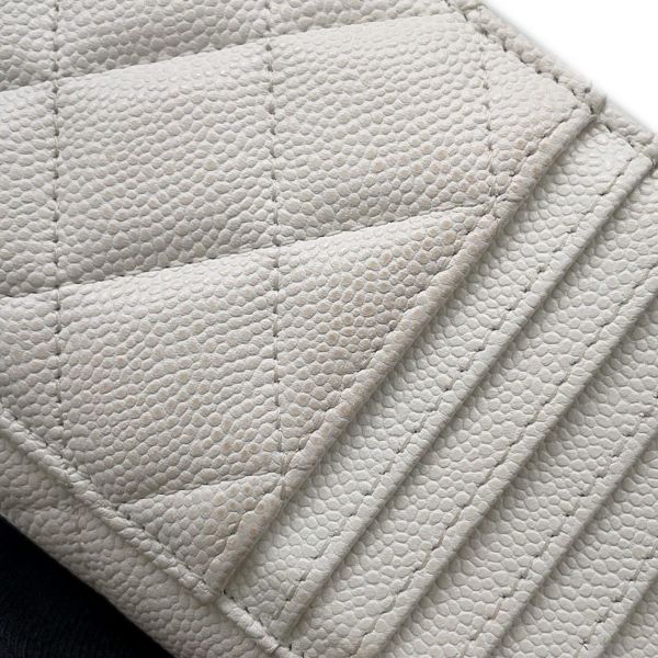 シャネル コインケース マトラッセ ココマーク キャビアスキン AP3179 フラグメント カードケース 白