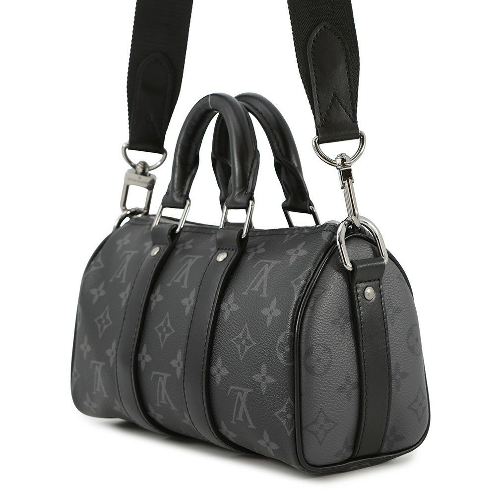 ルイヴィトン ハンドバッグ モノグラム・エクリプス リバース キーポル・バンドリエール 25 M46271 2way ショルダーバッグ 黒