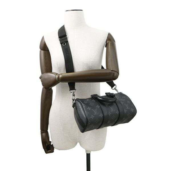 ルイヴィトン ハンドバッグ モノグラム・エクリプス リバース キーポル・バンドリエール 25 M46271 2way ショルダーバッグ 黒