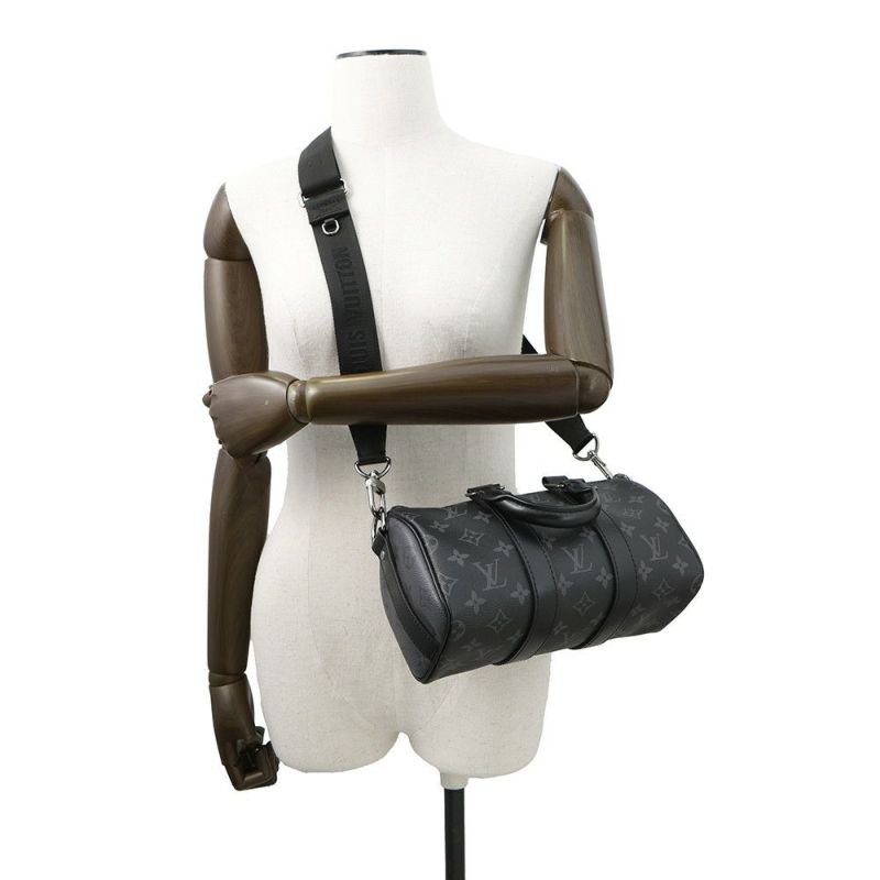 ルイヴィトン ハンドバッグ モノグラム・エクリプス リバース キーポル・バンドリエール 25 M46271 2way ショルダーバッグ 黒