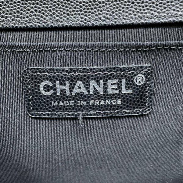 シャネル チェーンショルダーバッグ ボーイシャネル キャビアスキン A67086 CHANEL バッグ 黒