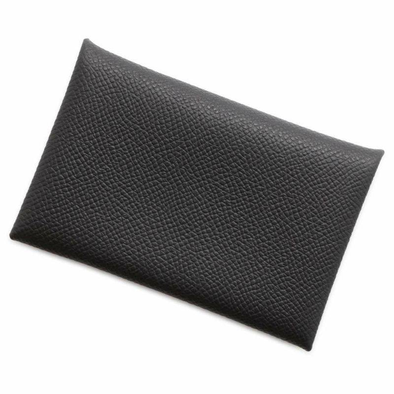 エルメス カードケース カルヴィ ブラック エプソン W刻印 HERMES 名刺入れ 黒