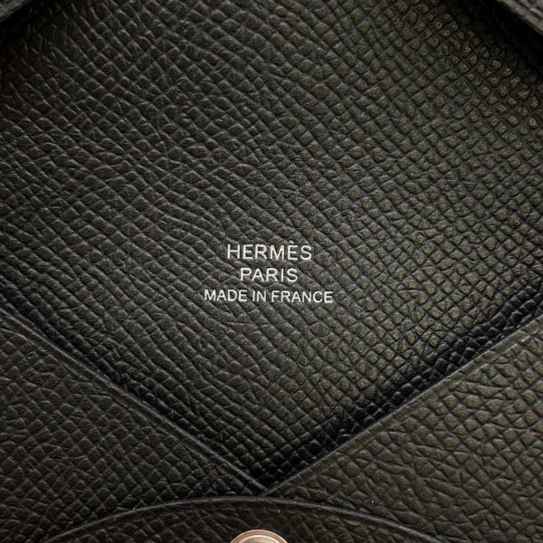 エルメス カードケース カルヴィ ブラック エプソン W刻印 HERMES 名刺入れ 黒