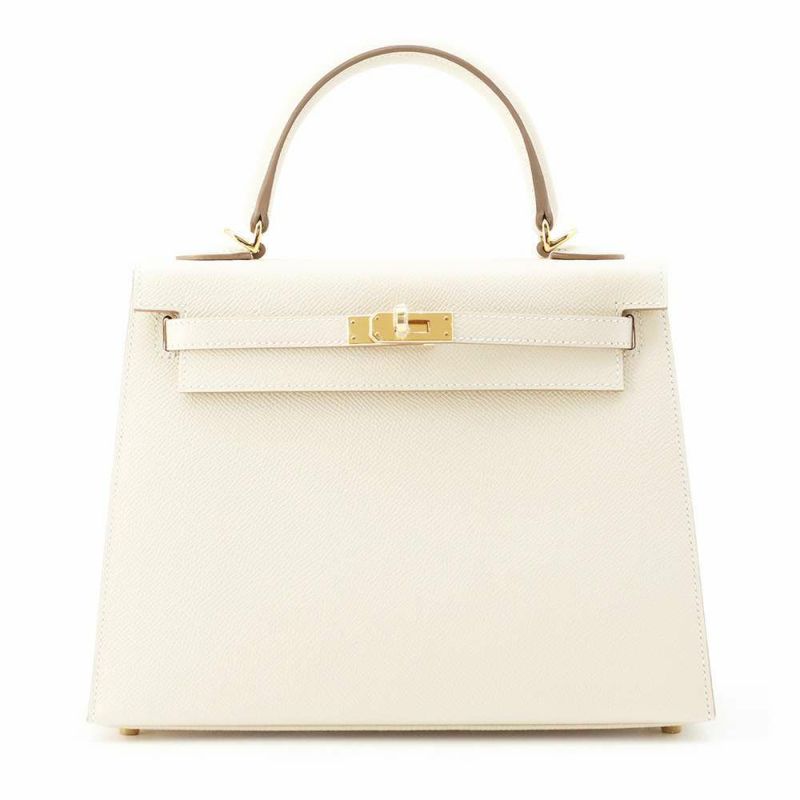 エルメス ハンドバッグ ケリー25 外縫い クレ/ゴールド金具 エプソン W刻印 2wayショルダー