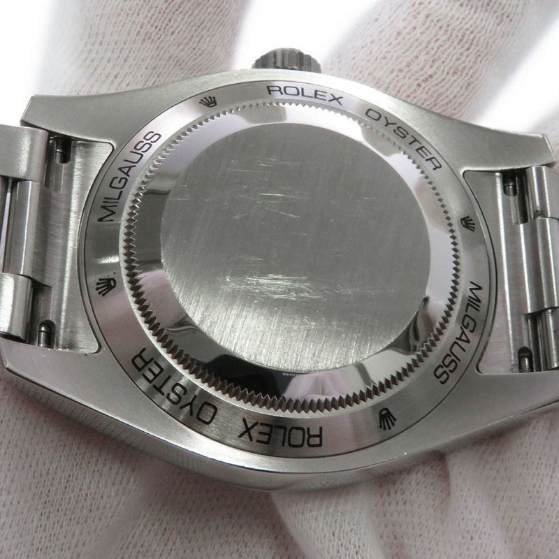 ロレックス ミルガウス グリーンガラス ランダムシリアル ルーレット 116400GV ROLEX 腕時計 Zブルー文字盤