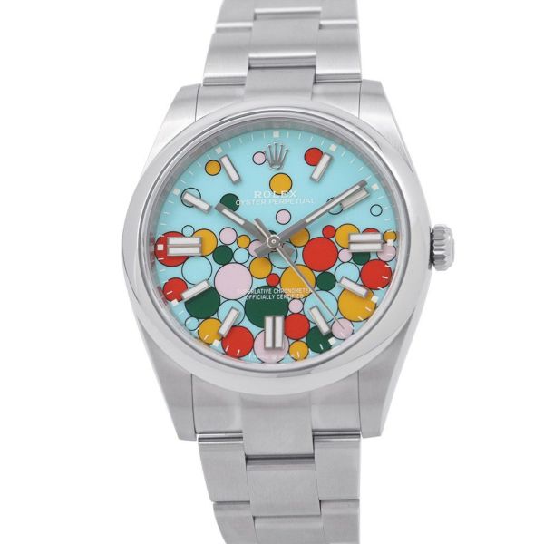 ロレックス オイスターパーペチュアル41 ランダムシリアル ルーレット 124300 腕時計 ターコイズブルー文字盤 セレブレーション