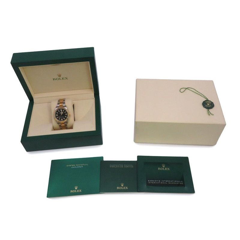 ロレックス エクスプローラーI SS/K18YG ランダムシリアル ルーレット 124273 ROLEX 腕時計 黒文字盤