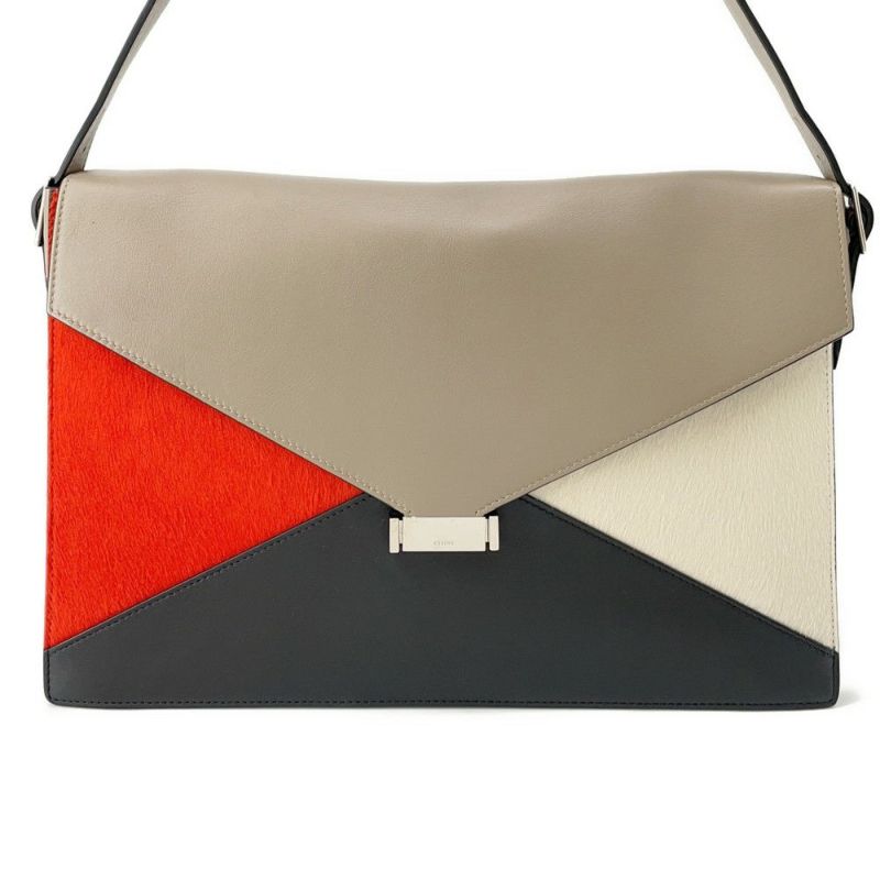 セリーヌ ショルダーバッグ ダイヤモンドクラッチ ハラコ レザー CELINE ワンショルダー