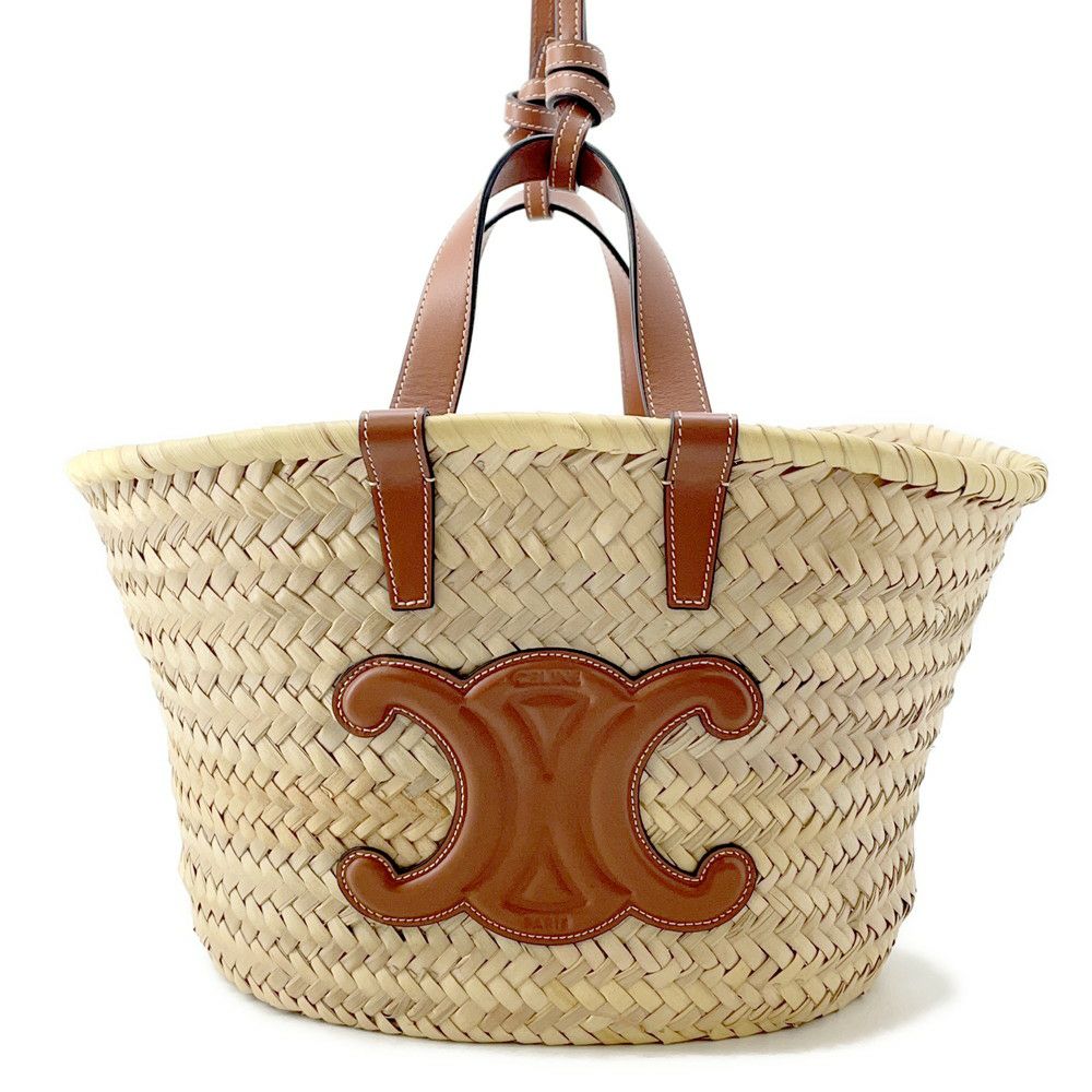 セリーヌ ハンドバッグ ティーン トリオンフ クラシック パニエ ラフィア 194002CGG.25FO CELINE 2way かごバッグ