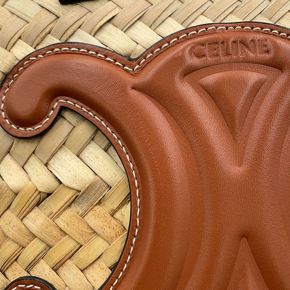 セリーヌ ハンドバッグ ティーン トリオンフ クラシック パニエ ラフィア 194002CGG.25FO CELINE 2way かごバッグ