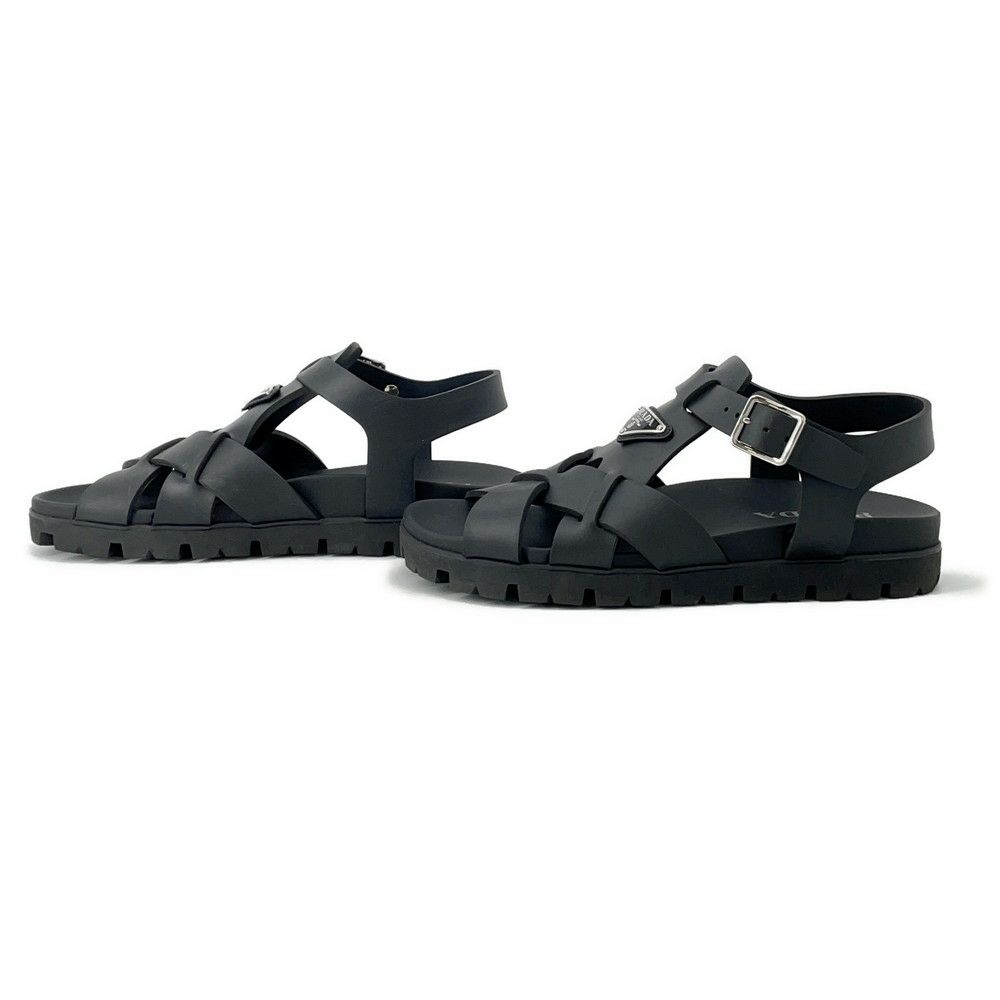 プラダ サンダル クロスサンダル ラバー メンズサイズ8 2X3118 PRADA 靴 黒