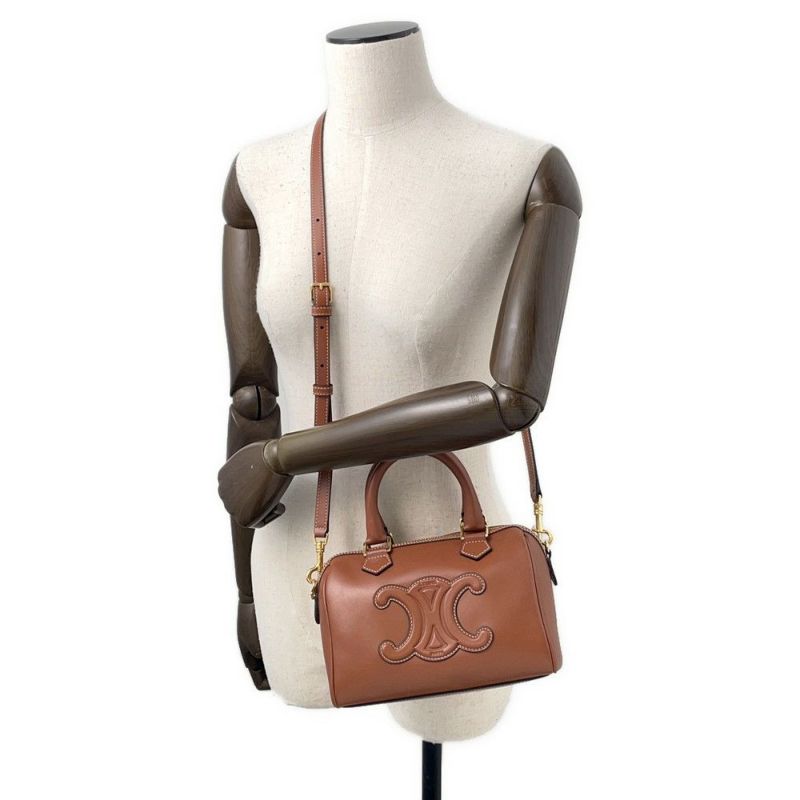 セリーヌ ハンドバッグ トリオンフ スモール ボストン スムースカーフレザー 113773DU3.04LU 2wayショルダー