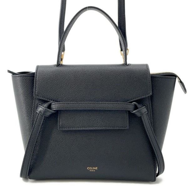 セリーヌ ハンドバッグ ベルトバッグ ナノ カーフレザー 189003 CELINE 2wayショルダー 黒