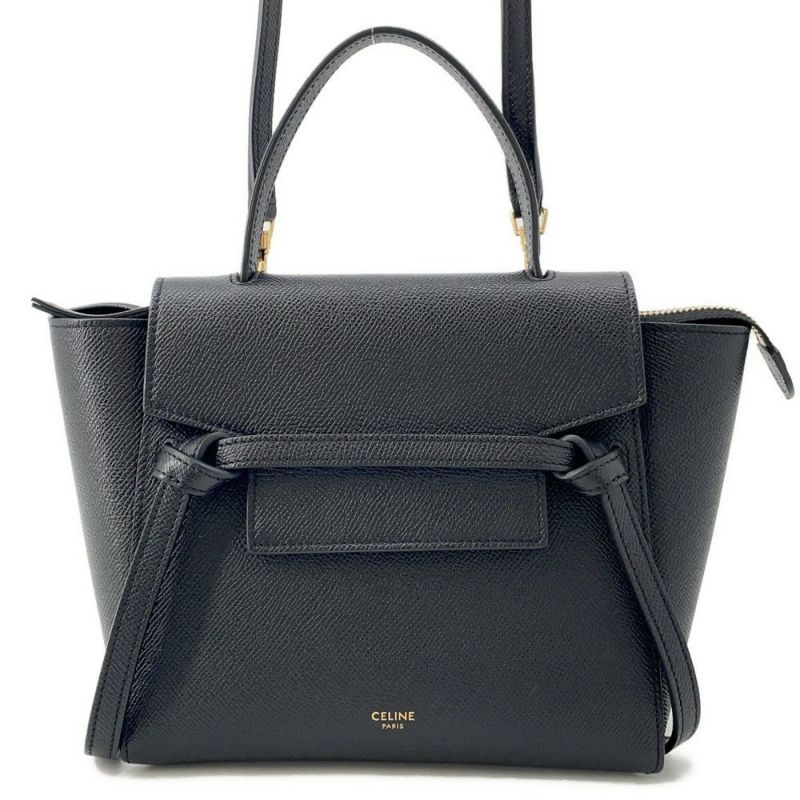 セリーヌ ハンドバッグ ベルトバッグ ナノ カーフレザー 189003 CELINE 2wayショルダー 黒