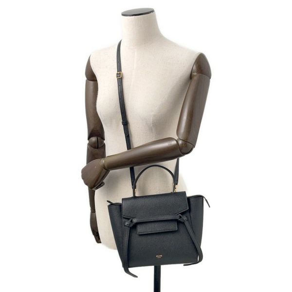 セリーヌ ハンドバッグ ベルトバッグ ナノ カーフレザー 189003 CELINE 2wayショルダー 黒