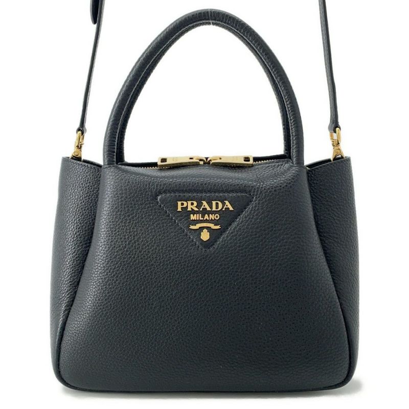 プラダ ハンドバッグ スモール  ヴィッテロダイノ  レザー 1BC145 PRADA 2wayショルダー 黒